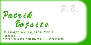 patrik bojsits business card